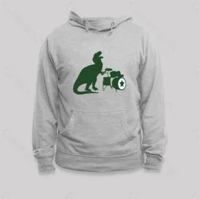 A Tyrannosaurus Rex Playing Drums Hoodie