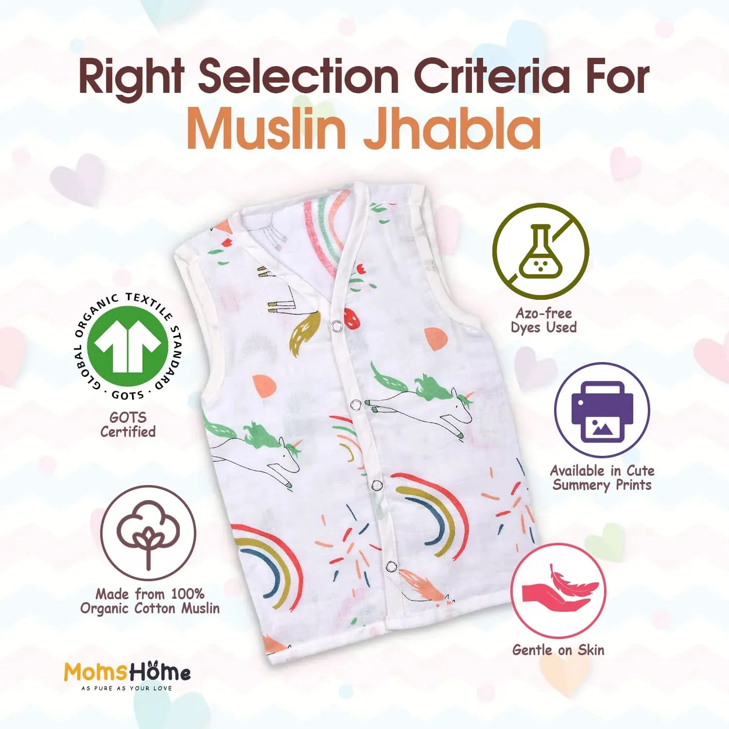 Baby Organic Cotton Muslin Jhabla & Nappy | Bloom | Set of 1