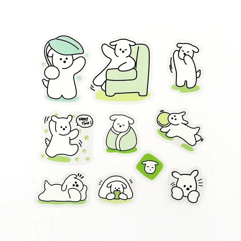 BGM Clear Seal: Puppy Petit - Green