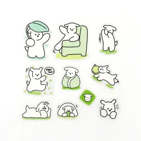 BGM Clear Seal: Puppy Petit - Green