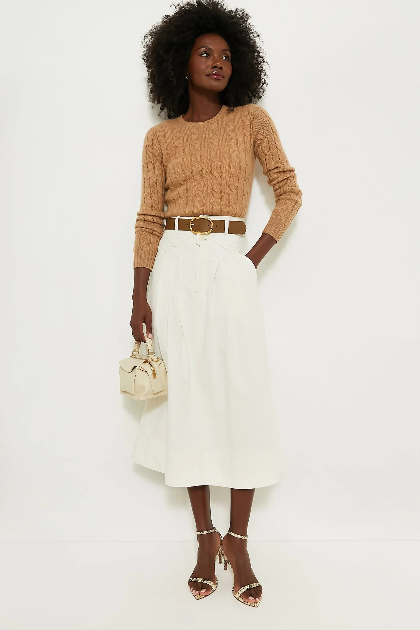 Collection Camel Melange Julianna Classic Cashmere Pullover