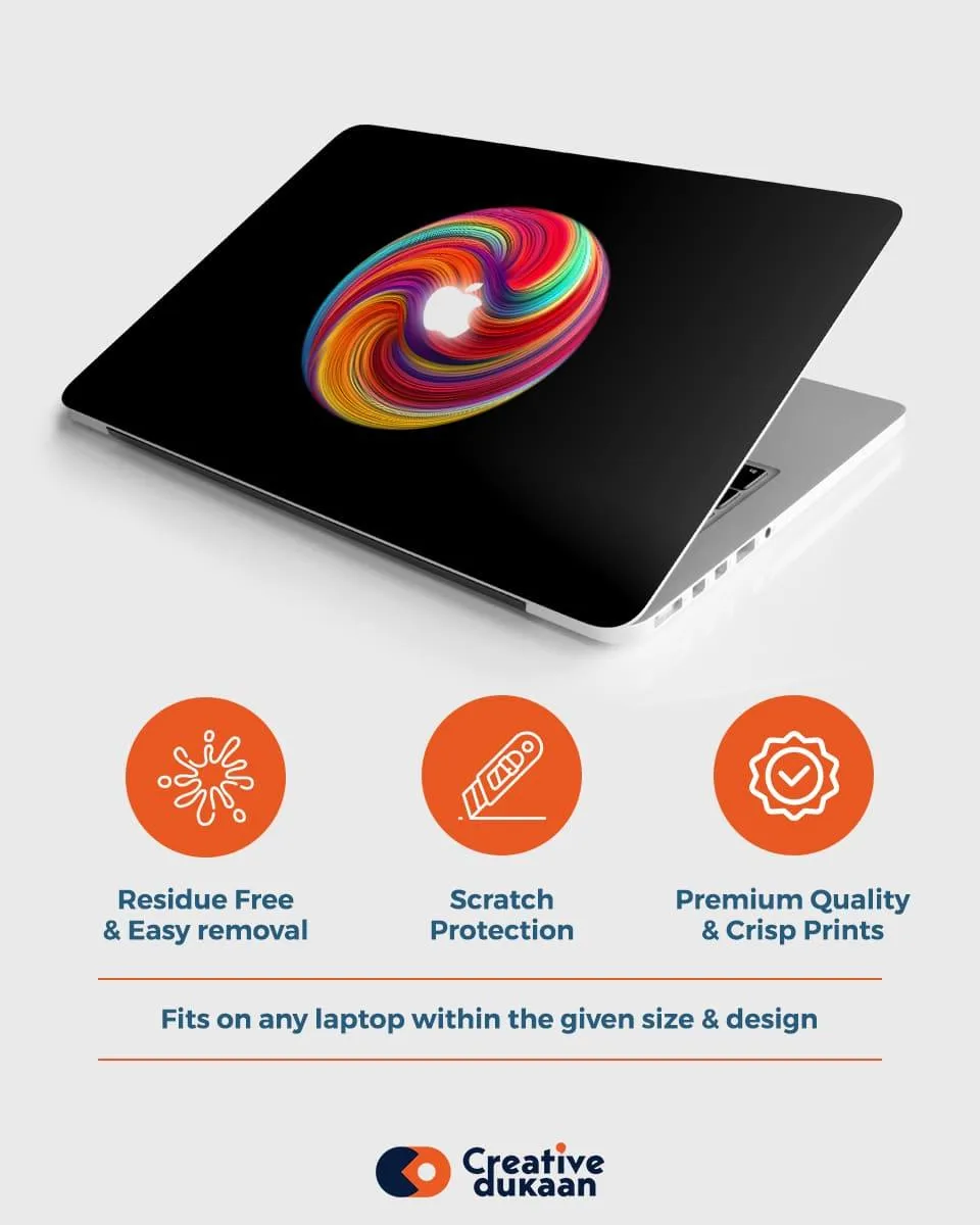 Colourful Circle Apple MacBook Skin With Black Background