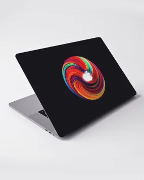 Colourful Circle Apple MacBook Skin With Black Background