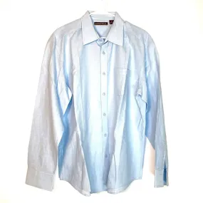 Cubavera Mens Size XL Blue Linen Blend Shirt Button-Up L/s