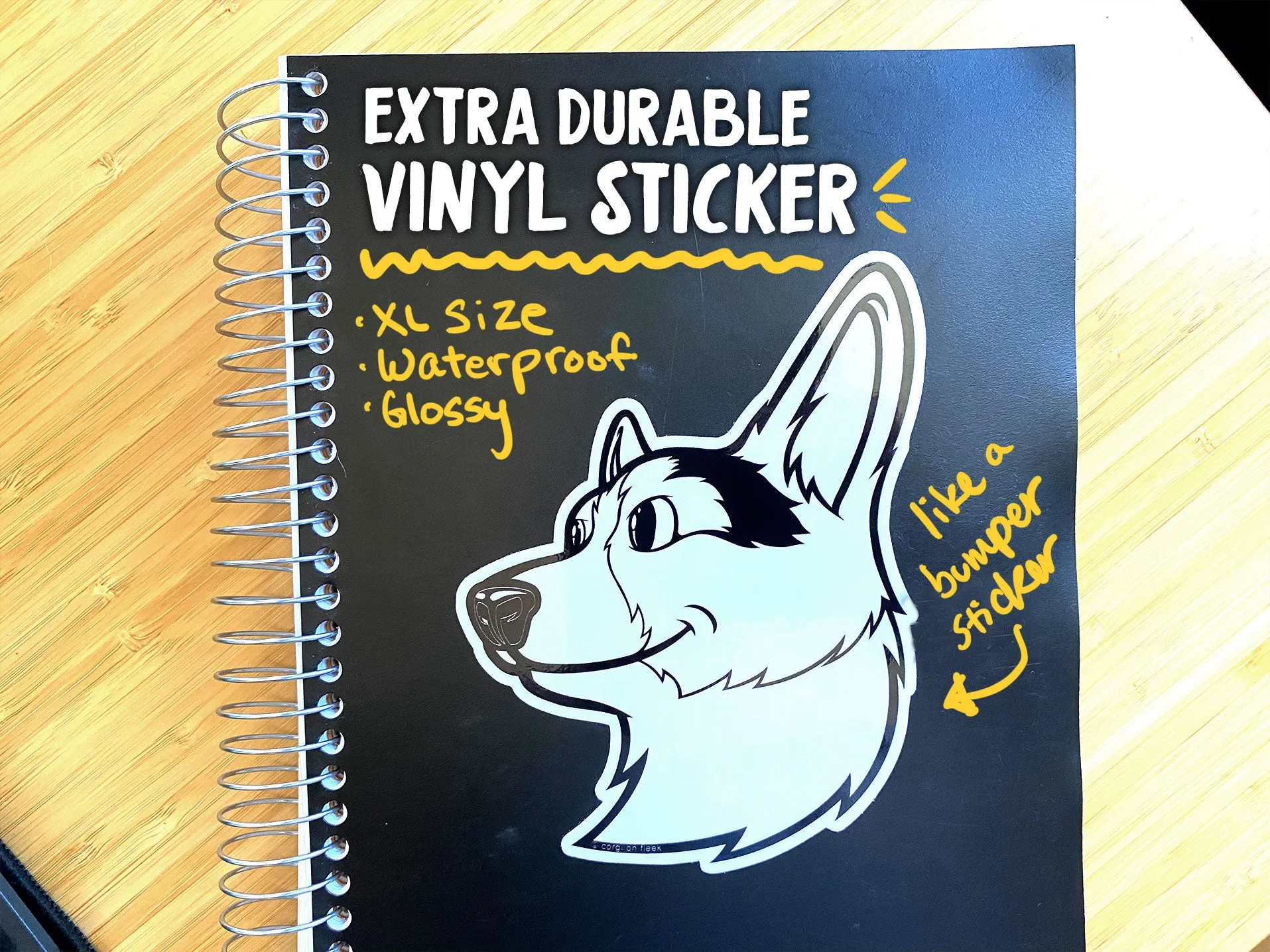 Gatsby Corgi Special XL Profile Vinyl Sticker