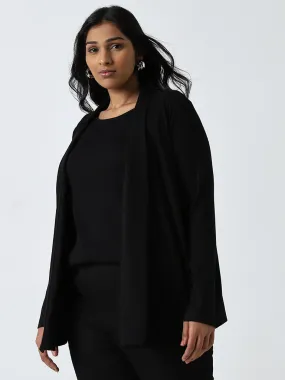 Gia Black Self-Striped Shrug