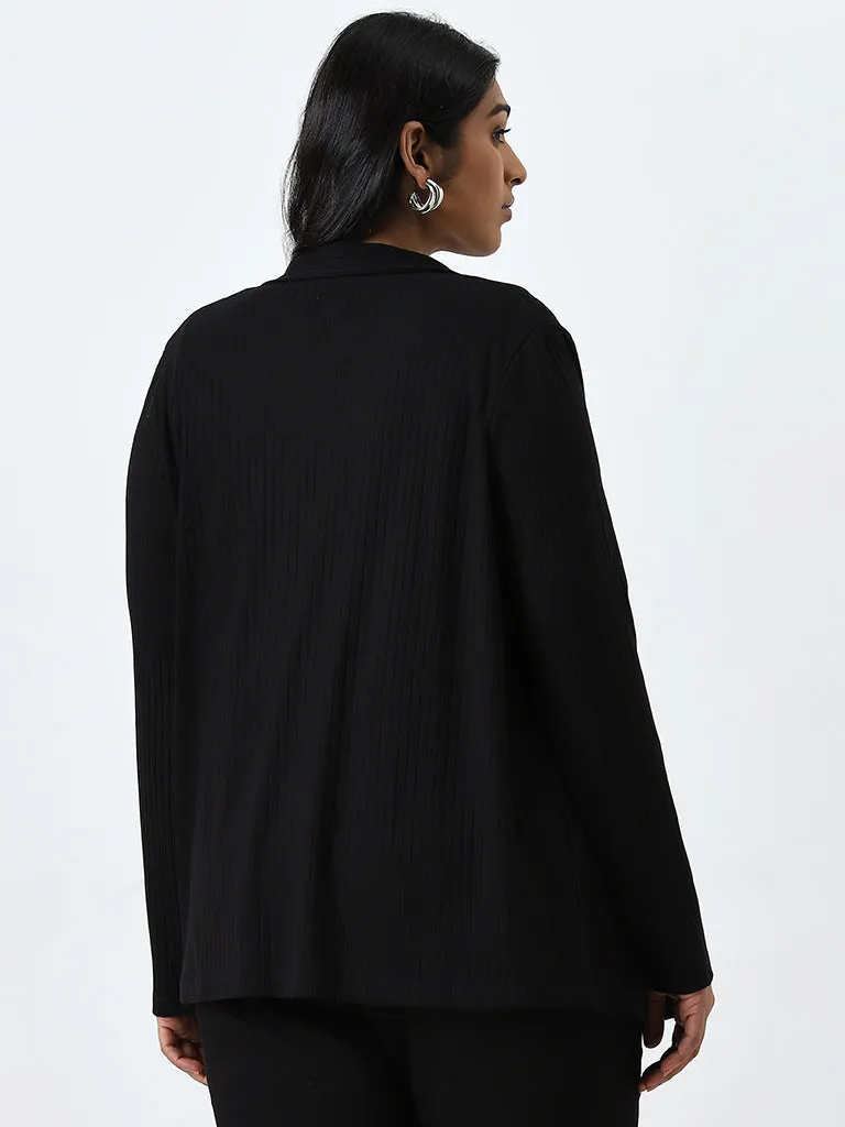 Gia Black Self-Striped Shrug