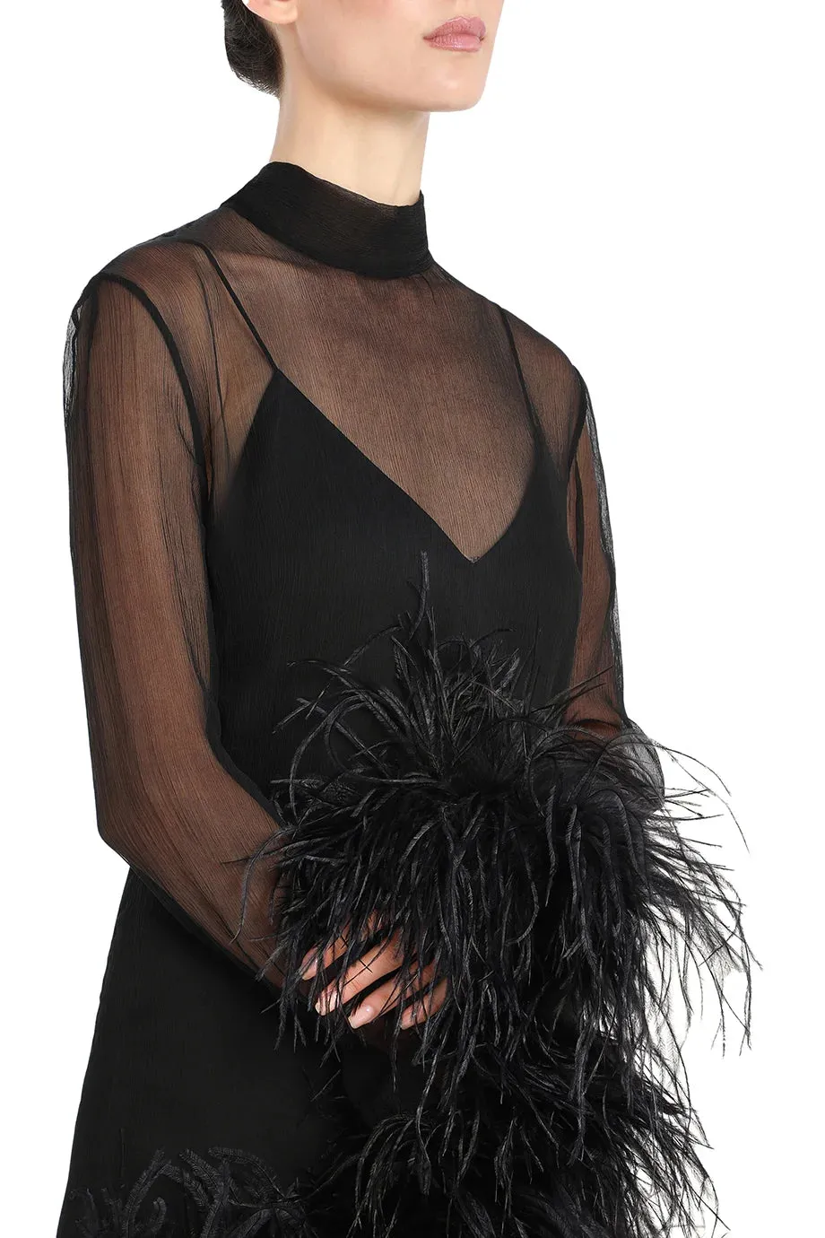 Gina Spirito Sheer Feather Dress