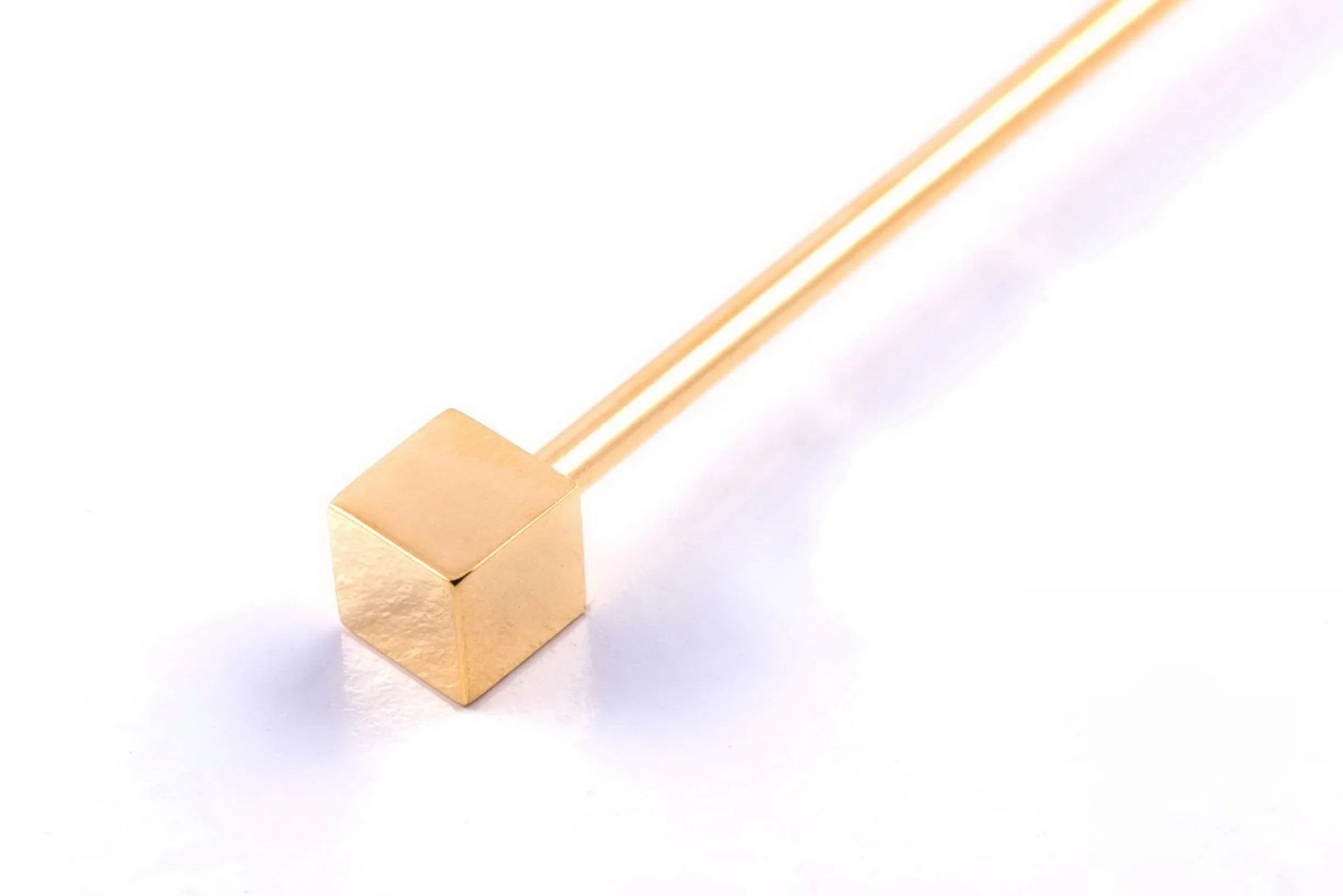 Gold Cube End Collar Pin