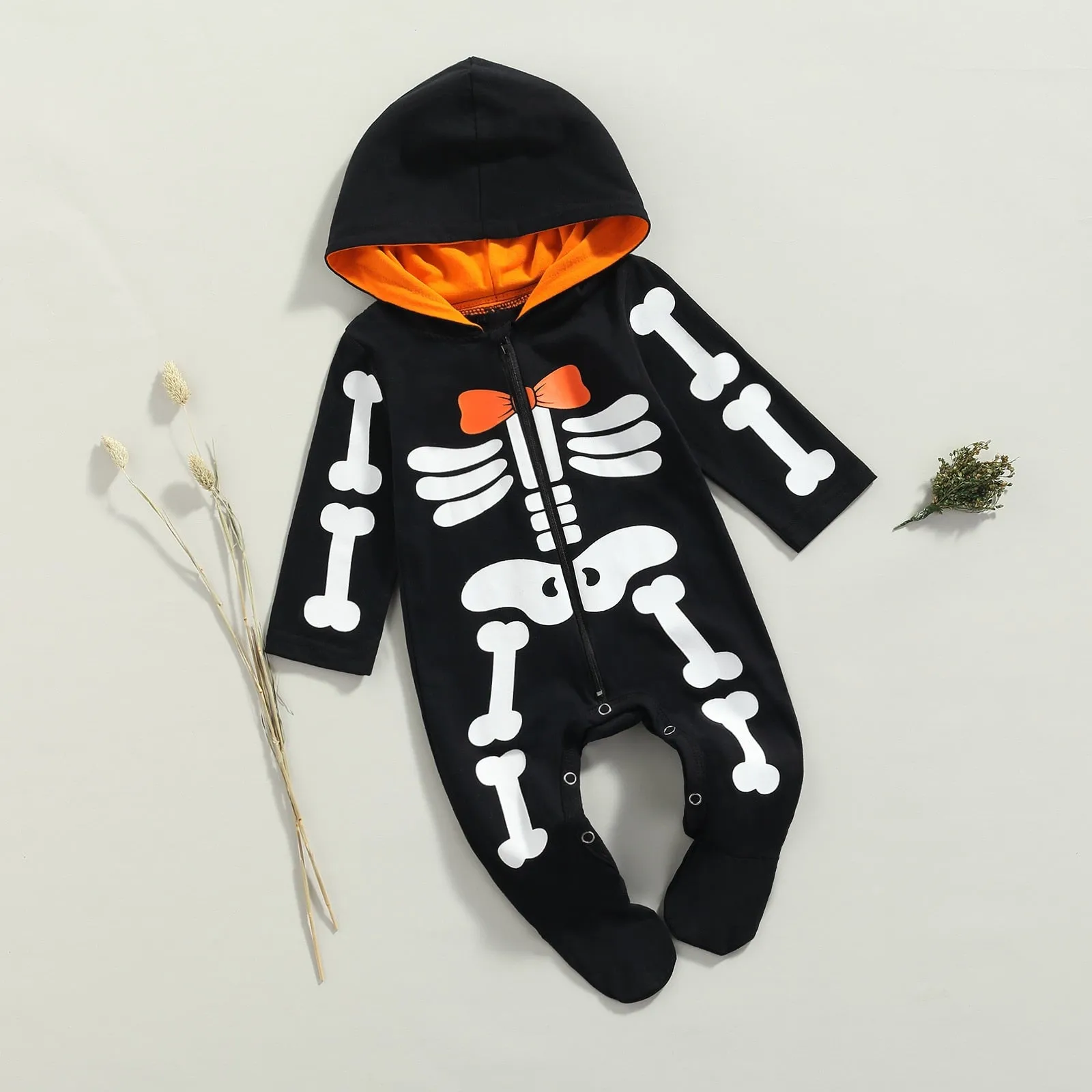 Halloween Skeleton Print Romper