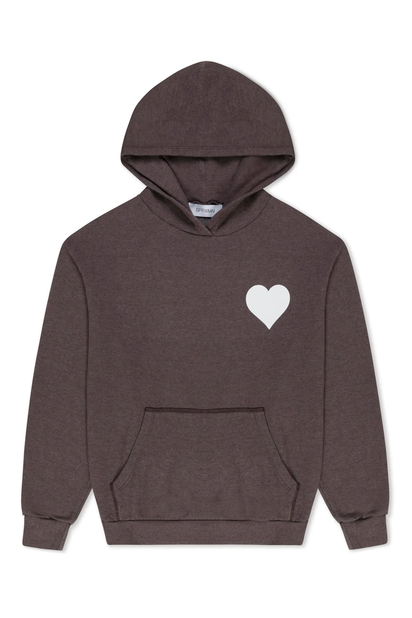 Heather Brown Heart Hoodie