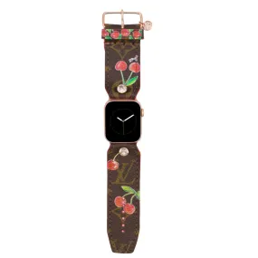 Limited Edition - "Cherry Bomb" on Upcycled LV Monogram Watchband