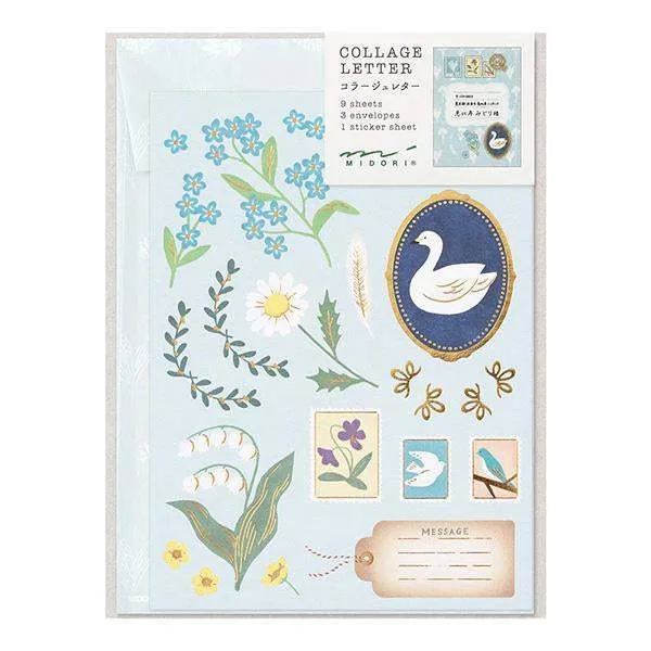 Midori Letter Set Collage - Bird Pattern