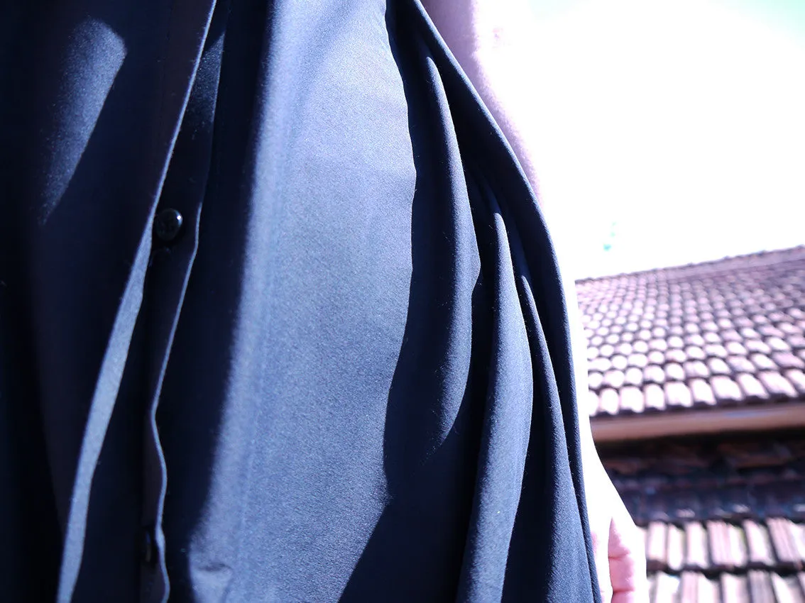 Origami Buri Cotton Shirt Dress / Black