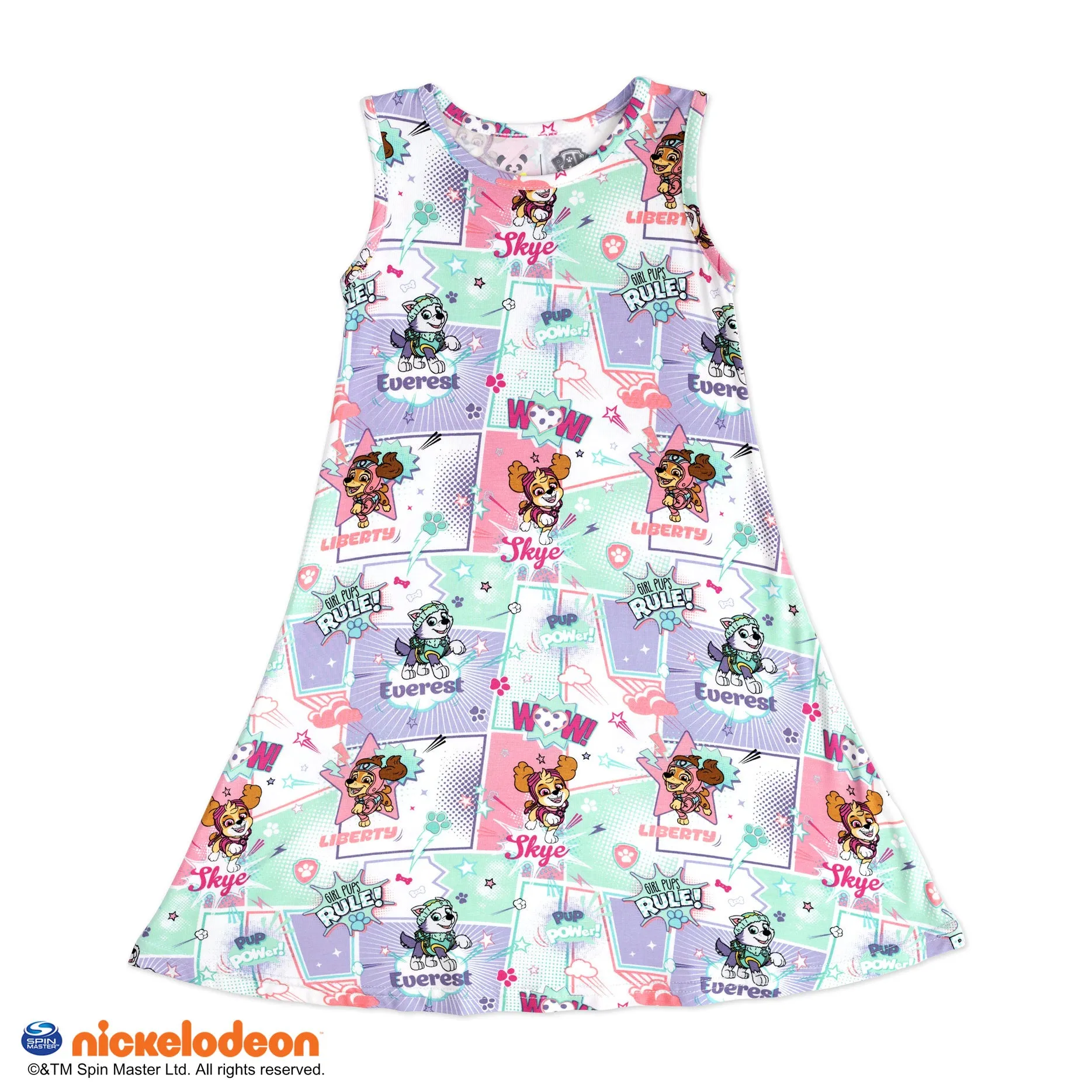 PAW Patrol: Comic Girl Pups Bamboo Girls' Sleeveless Dress