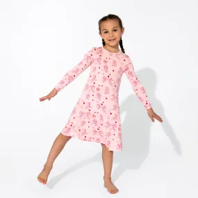 PAW Patrol: Valentine's Pink Bamboo Girls' Long Sleeve Dress