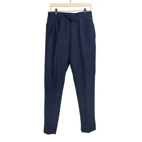 Pintuck sweatpants in navy plush cotton and lyocell