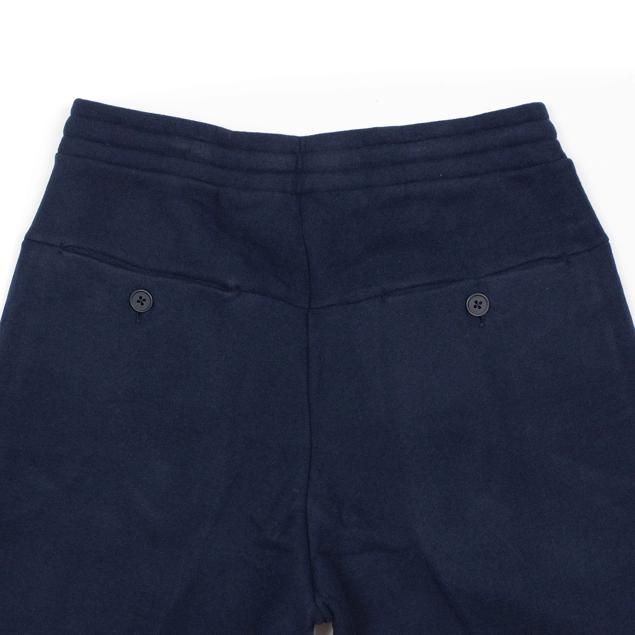 Pintuck sweatpants in navy plush cotton and lyocell