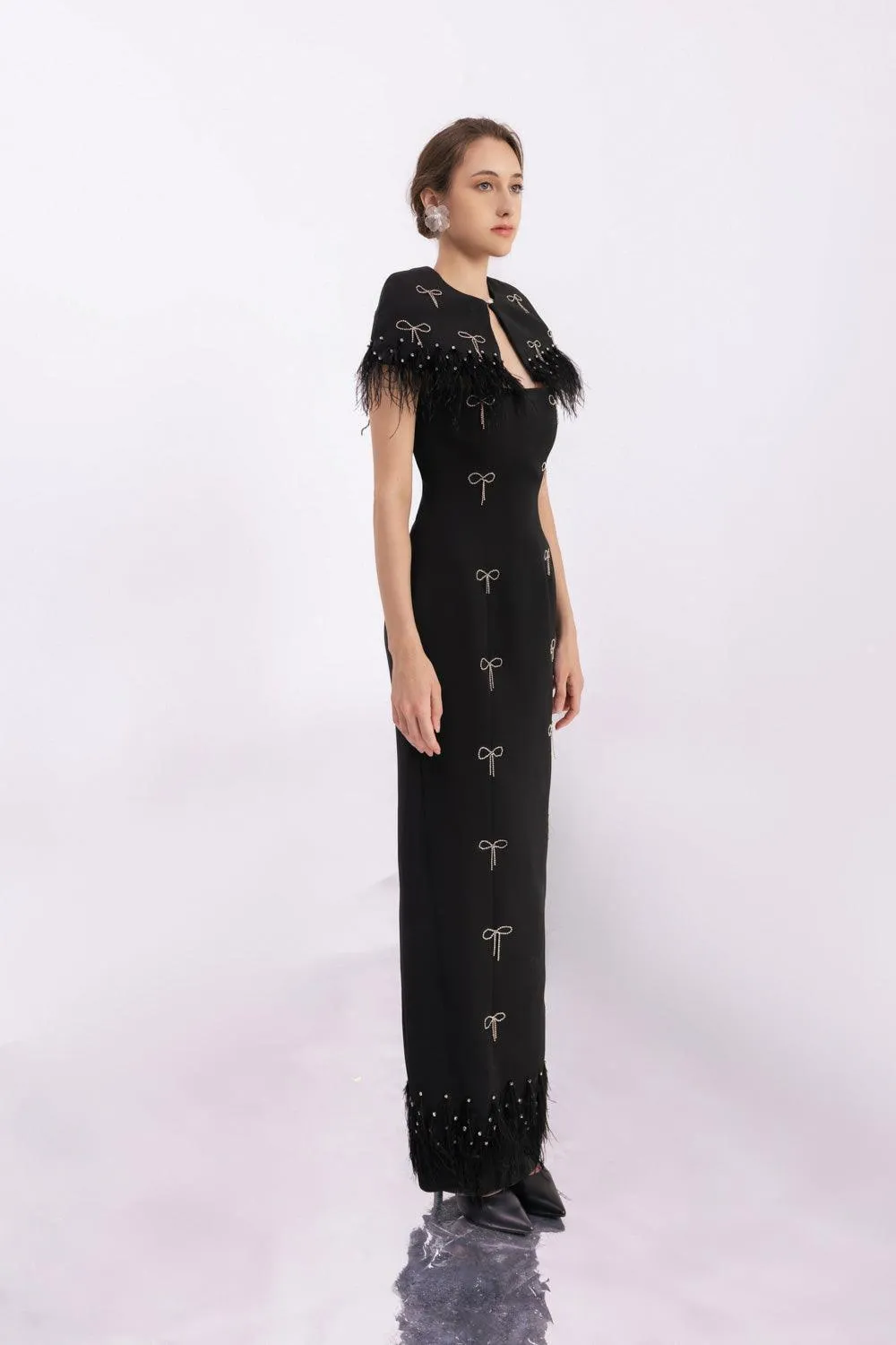 Rylie Sheath Feather Twill Floor Length Set