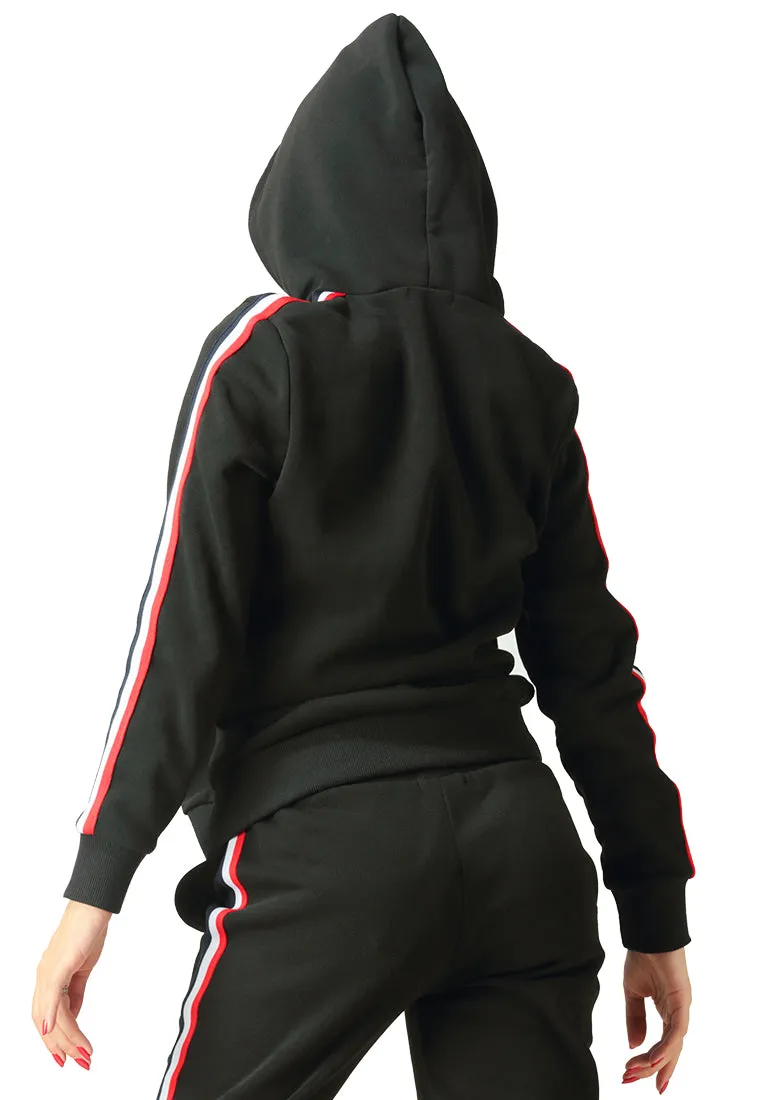 Sleeve Tape Black Hoodie