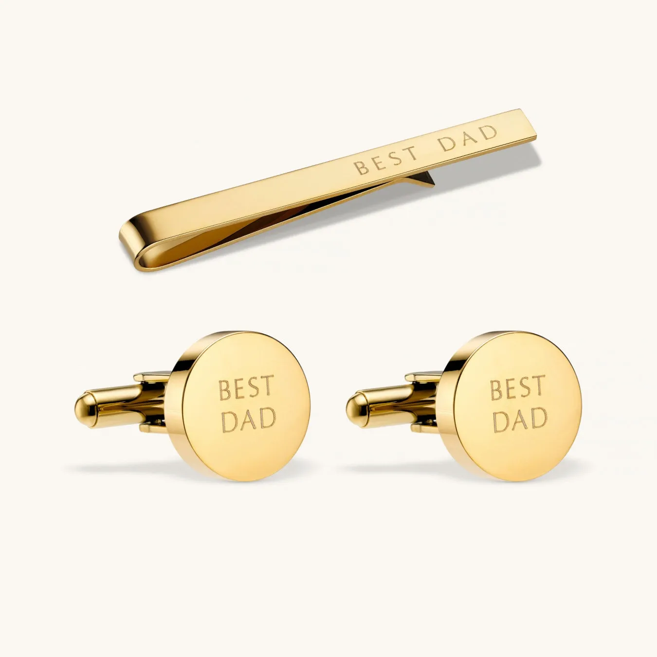 Tie Pin & Cufflinks Gift Set in Gold