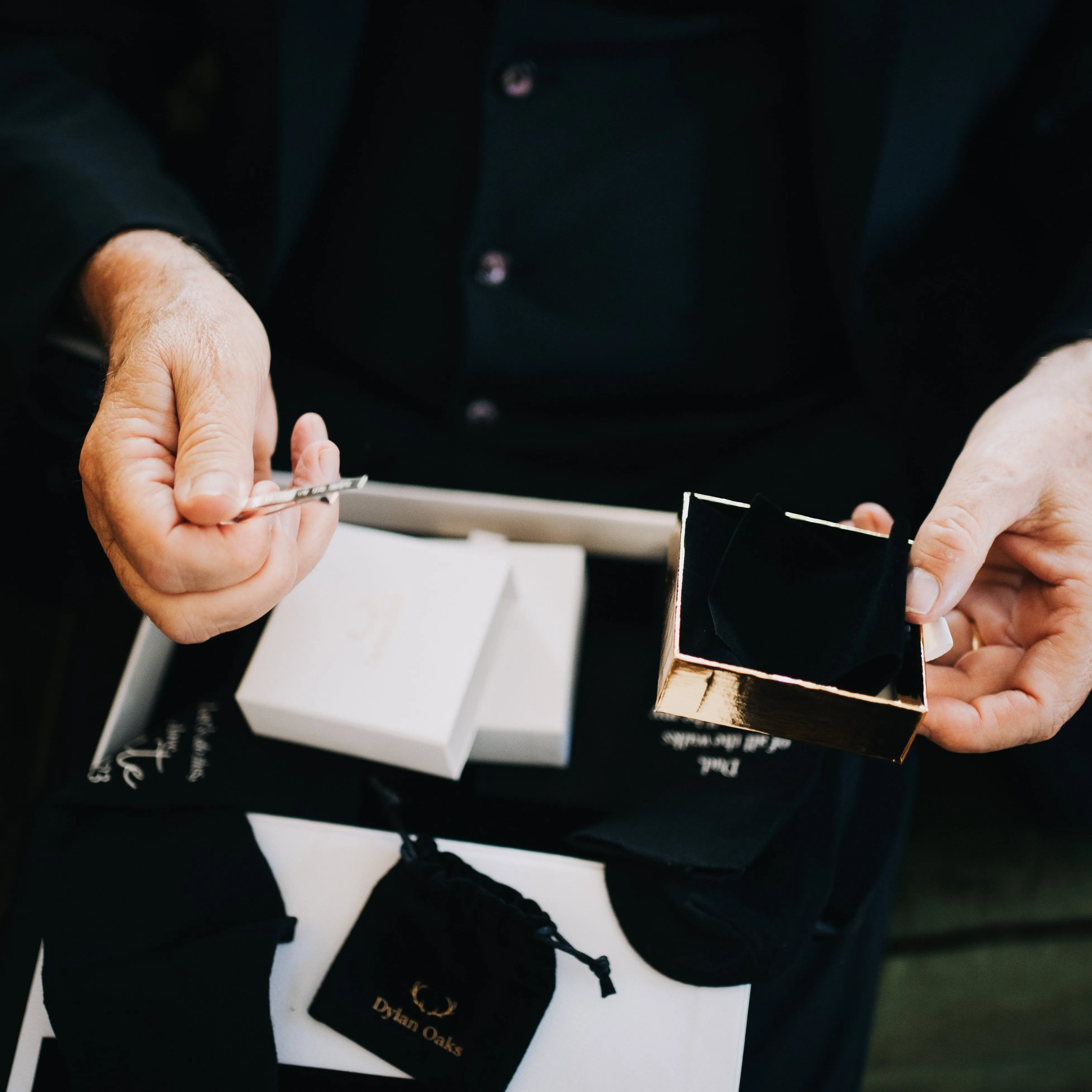 Tie Pin & Cufflinks Gift Set in Gold