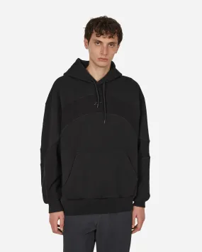 Waffle Pattern Logo Hoodie Black